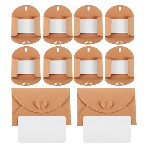 60 Pack Kraft Holiday Greeting Cards With V Flap Envelopes, showing open mailer sleeves and secure flap closure.