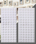 Huge Pack Of 1000 Nylon Hook And Loop Adhesive Dots 0.59 Inch White Self Adhesive Circular Sticky Dots For Arts And Crafts School Classroom Home And Office Use 500 Pairs shown in sheets against a background.