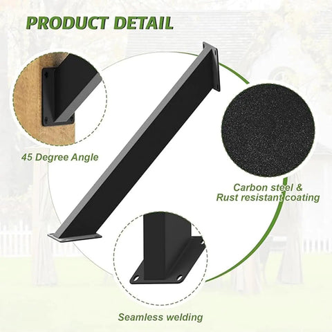 45 Degree Angle Support Bracket Set Heavy Duty Corner Connector Kit Inside Mount For Treehouses Gazebos And Patios With Pre Drilled Holes Six Pack Built To Last In Any Weather With Carbon Steel Construction