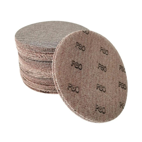 Get Your 6 Inch Mesh Sanding Discs With Hook Loop Backing For Car Bodywork, Dust Free Anti Clogging Grit Paper To Smooth Paint Fast And Easy, stack of sanding discs.