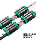 Pro Grade CNC Linear Rail Kit With Two Rails And Four Carriage Blocks For HGH15CA And HGH20CA, Custom Length Up To 1000mm, Aluminum Alloy