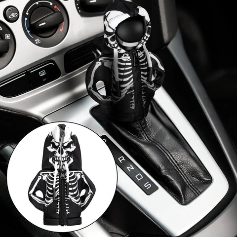 Skeleton Gear Shift Hoodie for Cars Universal Fit Halloween Decor Gear Shift Cover Keeps Your Console Cozy and Protected