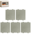 Five Pack Waveguide Covers Mica Sheets For Microwave Ovens, Universal Fit, Cut To Size 108mm By 99mm displayed with oven