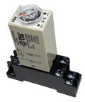 Delay Timer Relay 0-60 Seconds For 12V DC Control Systems, DPDT 8 Pin Time Relay With Base Socket, H3Y-2 Model, product close-up
