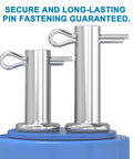 200 Piece Cotter Pin Hairpin R Clips Set In 304 Stainless Steel Assorted 13 Sizes for hitch pin locks displayed on blue surface.