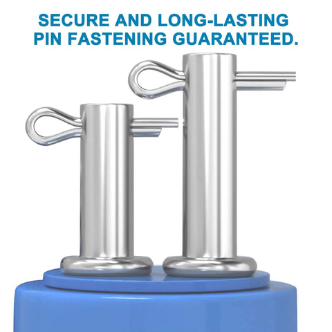 200 Piece Cotter Pin Hairpin R Clips Set In 304 Stainless Steel Assorted 13 Sizes for hitch pin locks displayed on blue surface.