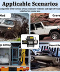Rock Solid 3000 Lbs Steel Cable Winch with Wireless Remote, Waterproof 12 Volt Electric Towing Gear for trucks and Jeeps in mud and gravel.