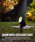 Low Voltage Landscape Spotlights Pro-Grade 50W Halogen Outdoor Garden Lights illuminating garden at night, 12V waterproof metal