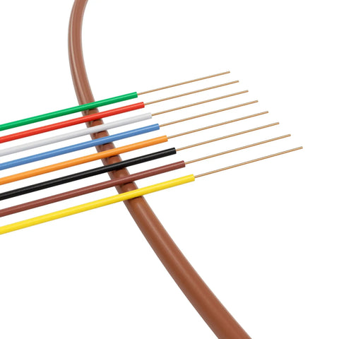 18 Gauge 8 Conductor Thermostat Wire 150 Feet Insulated Solid Copper Low Voltage Cable for HVAC, brown and multi-colored wires