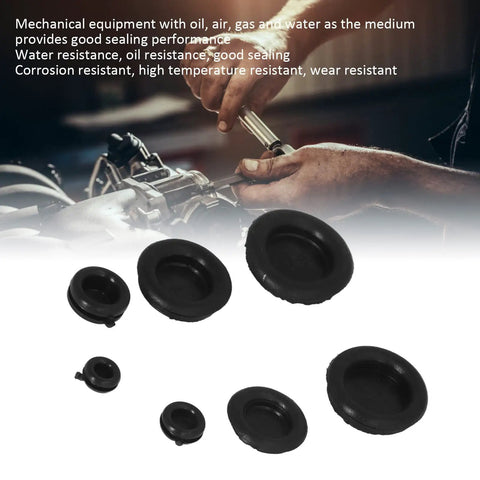 Rubber Grommet Kit 170 Piece Odorless Sealing O Rings Set For Auto Mechanical Maintenance And DIY Repair Projects Heavy Duty Automotive Grommet Pack Set, black rubber grommets