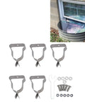 Durable Window Well Cover Hardware Kit Featuring Heavy Duty Cold Rolled Steel Spring Clamps And Zinc Plated Clips For Secure Basement Protection Against Weather Damage And Outdoor Wear, five clamps and hardware