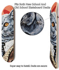 Dual skateboard decks on wall mount for hanging showing off board fits most decks with 1.625 inch truck holes easy install art