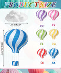 Lit Classroom Ceiling Decor Kit With 12 White Cloud Ornaments And 6 Paper Hot Air Balloon Lanterns For Classrooms