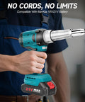 Camxtool Cordless Rivet Gun, Brushless Electric Pop Riveter Kit With Automatic Trigger, Power Tool held in hand.