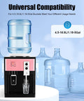 Top Loading Water Dispenser For 5 Gallon Bottle With Hot And Cold On Tap Water Rose Gold Countertop Machine With Three Temperature Settings For Home Office Kitchen, shown with multiple bottles