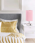 3 Way Touch Desk Lamp With USB Ports, Pink Shade Nightstand Light for Bedroom or Living Room next to bed