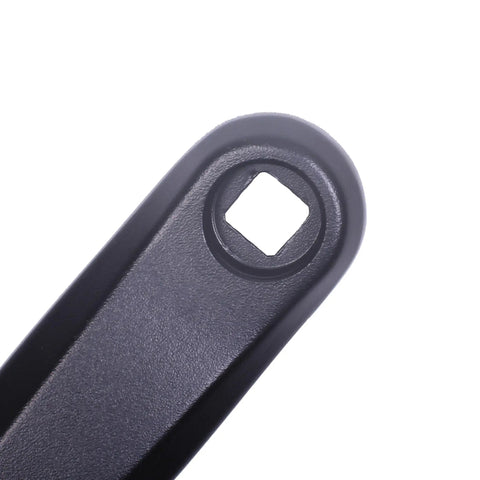 Close-up of square hole on Universal Left Crank Arm For Bikes, 152mm 170mm 175mm, fits 9/16 In Pedals, alloy 6061, for city, MTB, road bikes