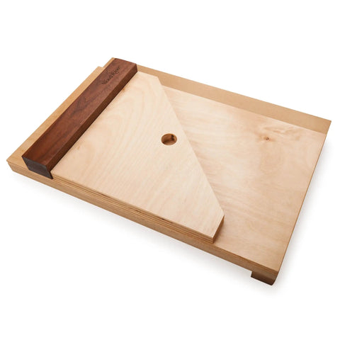 Pro Grade Shooting Board Jig For Hand Planes delivers dead nuts accuracy with a sturdy plywood base for precise angles.