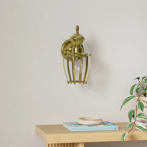 Polished Brass Motion Activated Outdoor Light With 150 Degree Detection And 30 Ft Range, 120 Vac 60 Hz, 100 W Dope Sensor Spotlight