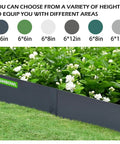 Easy Install No Dig Landscape Edging Kit With Galvanized Steel, Navy Blue Powder Coated Border separating lawn from flowers