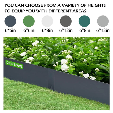 Easy Install No Dig Landscape Edging Kit With Galvanized Steel, Navy Blue Powder Coated Border separating lawn from flowers