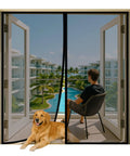 Durable Fiberglass Magnetic Screen Door For 72x80 French Doors, Fits Openings Up To 70x79, Double Door Mesh Curtain with view