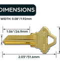 Dimensions of Hardy Uncut SC1 Key Blanks In Premium Brass For Home And Pro Use 50 Durable Brass Keys Compatible With Five Pin Locks