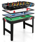 49 Inch 4 In 1 Combo Game Table Featuring Fast Swap Foosball Slide Hockey Ping Pong And Pool Tops showcasing detachable game layers.