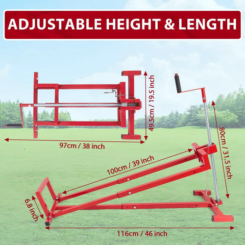 Upgraded Telescopic Lawn Mower Lift Jack For Riding Mowers And Garden Tractors with adjustable height and length features