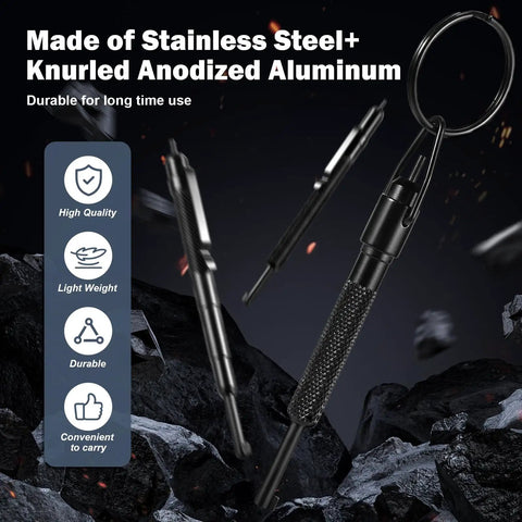 Set Of 3 Universal Handcuff Keys, Durable Pocket Keychain Cuff Key Kit shown in stainless steel and anodized aluminum design.