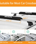Soft Roof Rack Pads With Two 15 Ft Tie Down Straps For Surfboard, SUP Paddleboard, And Snowboard, black padding on car crossbars