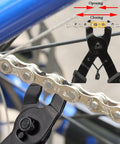Go To Bicycle Chain Link Pliers Master Link Tool for Quick Removal and Repair shown removing chain link on bike