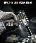 Heavy Duty Cordless Impact Wrench With Half Inch Drive Delivers 900 Foot Pounds Of Torque Brushless 21V Power Tool in use