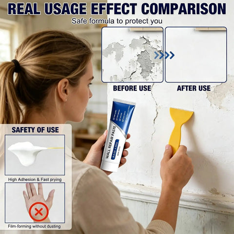 Drywall Repair Kit For Diyers With Patch Paste, Scraper, Sandpaper, And Patches To Fix Nail Holes, Cracks, Dents, And Surface Imperfections On Interior Walls Fast And Easily