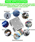 12V To 48V Boost Converter 288W 6A Step Up Voltage Regulator applications diagram for various systems including solar and LED