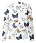 Slick Long Sleeve Women Scrub Jacket And Nurse Uniform Coat With Killer Pockets Plus Size Healthcare Top in butterfly print.