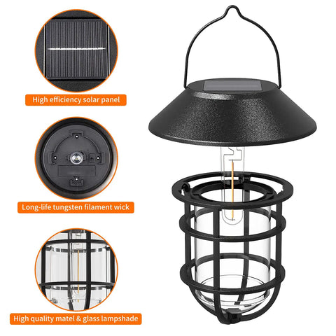 All Weather Metal Solar Lantern Lights With Easy Install Hooks For Outdoor Use Waterproof Rust Proof Aluminum Clear Glass