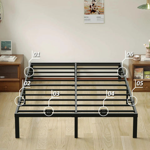 Keep Your Sleep Game Solid With These 6 Pack Heavy Duty Non Slip Mattress Grippers And Adjustable Anti Slide Steel Brackets showing bed frame overview.