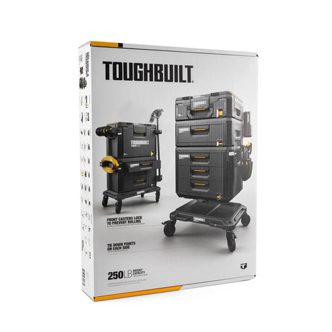 Beefed Up Four Wheel Cart And Tool Box Dolly For StackTech Toolboxes And Organizers with heavy duty rolling base and locking casters