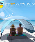 Beach Tent Sun Shelter Canopy With UPF 50 Protection, Comes With 8 Wind Ropes And 12 Ground Stakes, Perfect For Beach Camping