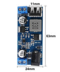 Dual USB 5V 5A Buck Converter Module From 9-36V Input To 5V USB Output 30W Max Step Down DC-DC Regulator Board dimensions