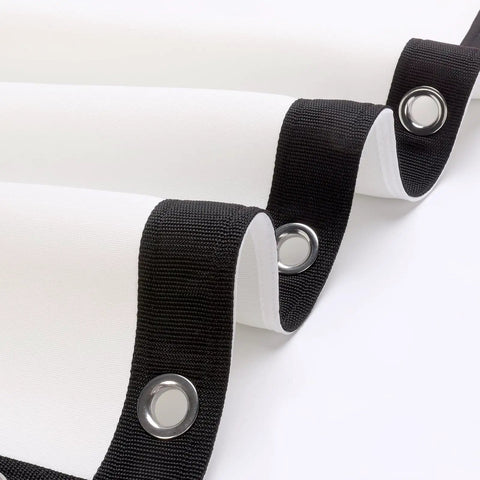 Close-up of Ultra Durable Golf Simulator Impact Screen for At Home Indoor Swing Practice with reinforced grommets