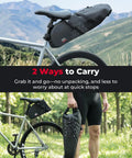 Detachable Bike Seat Bag With Removable Inner Pouch 11 To 13 Liter Waterproof Saddle Pack With Reflective Panel on bicycle