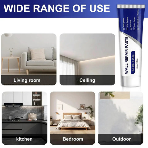 Two Piece Drywall Repair Kit With Mending Paste Scraper Sandpaper And Nozzle Extender for home wall repair use.