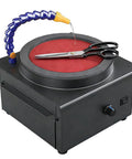 Heavy-Duty 350W Wet And Dry Bench Sander With Electric Knife Sharpening Machine, featuring water flow for scissors.
