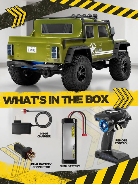 1:8 Scale RC Crawler Beast 4WD Off-Road Monster With 2-Speed Transmission, Waterproof Brushed Motor, Army Green RTR