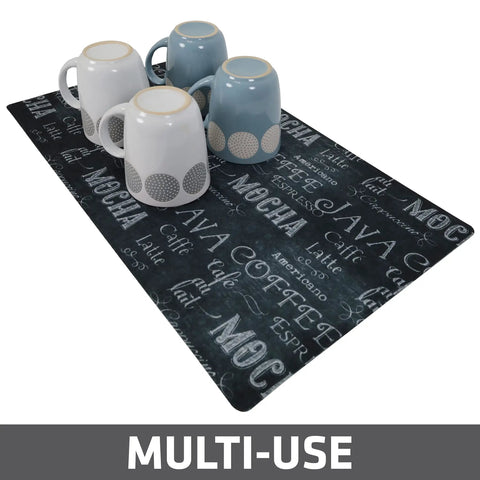Coffee Bar Mat For Espresso Station Protects Countertops From Spills And Scratches With Absorbent Waterproof Washable Construction Sized 12