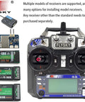 Beefy Rock Solid AFHDS 2A 2.4GHz 6CH RC Transmitter For Helicopters And Gliders With FS IA6 Receiver Mode 2 displayed with accessories