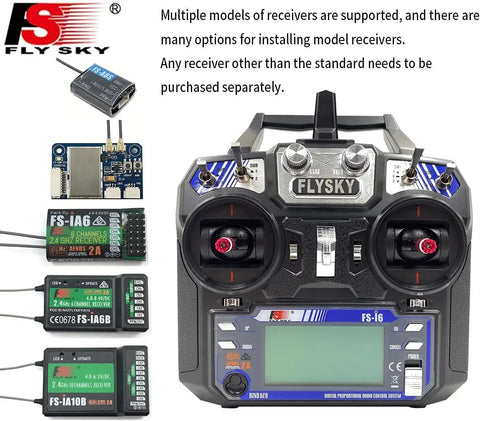 Beefy Rock Solid AFHDS 2A 2.4GHz 6CH RC Transmitter For Helicopters And Gliders With FS IA6 Receiver Mode 2 displayed with accessories