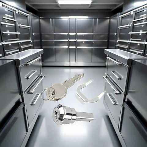 Universal Stainless Toolbox Lock With 180 Degree Rotation For Cabinets And Drawers Built Tough Cylinder Lock Includes 2 Keys And 1 Fastening Tab Fits Most Toolboxes And Cabinets on metal toolbox doors